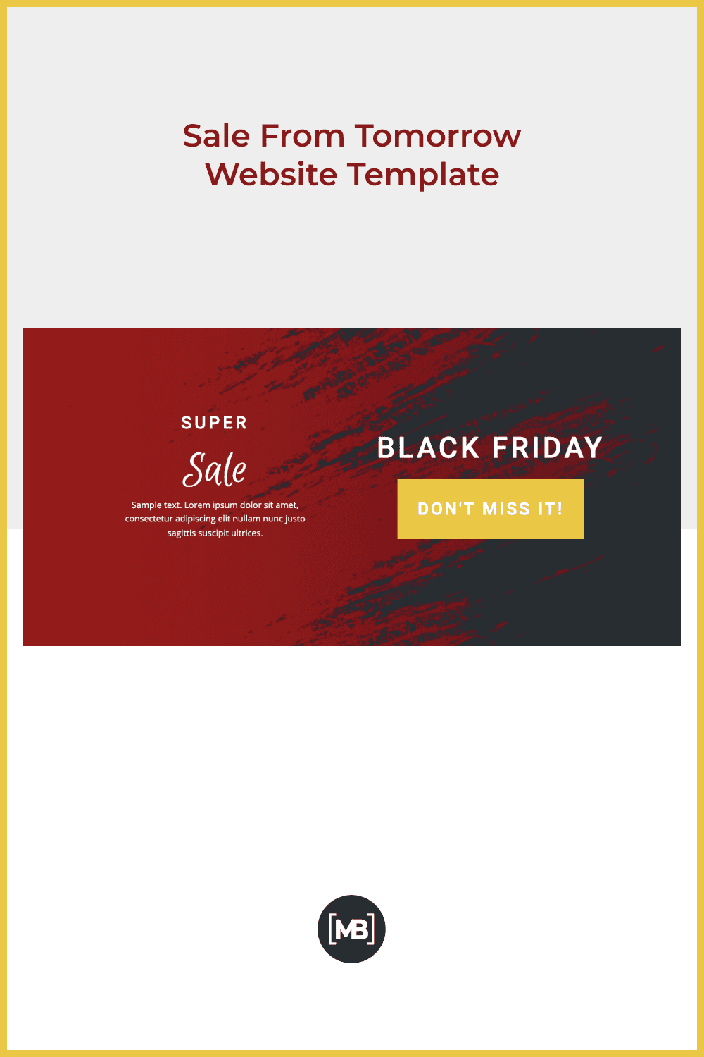 Dark Red and Grey Website Template for Black Friday Promotions.