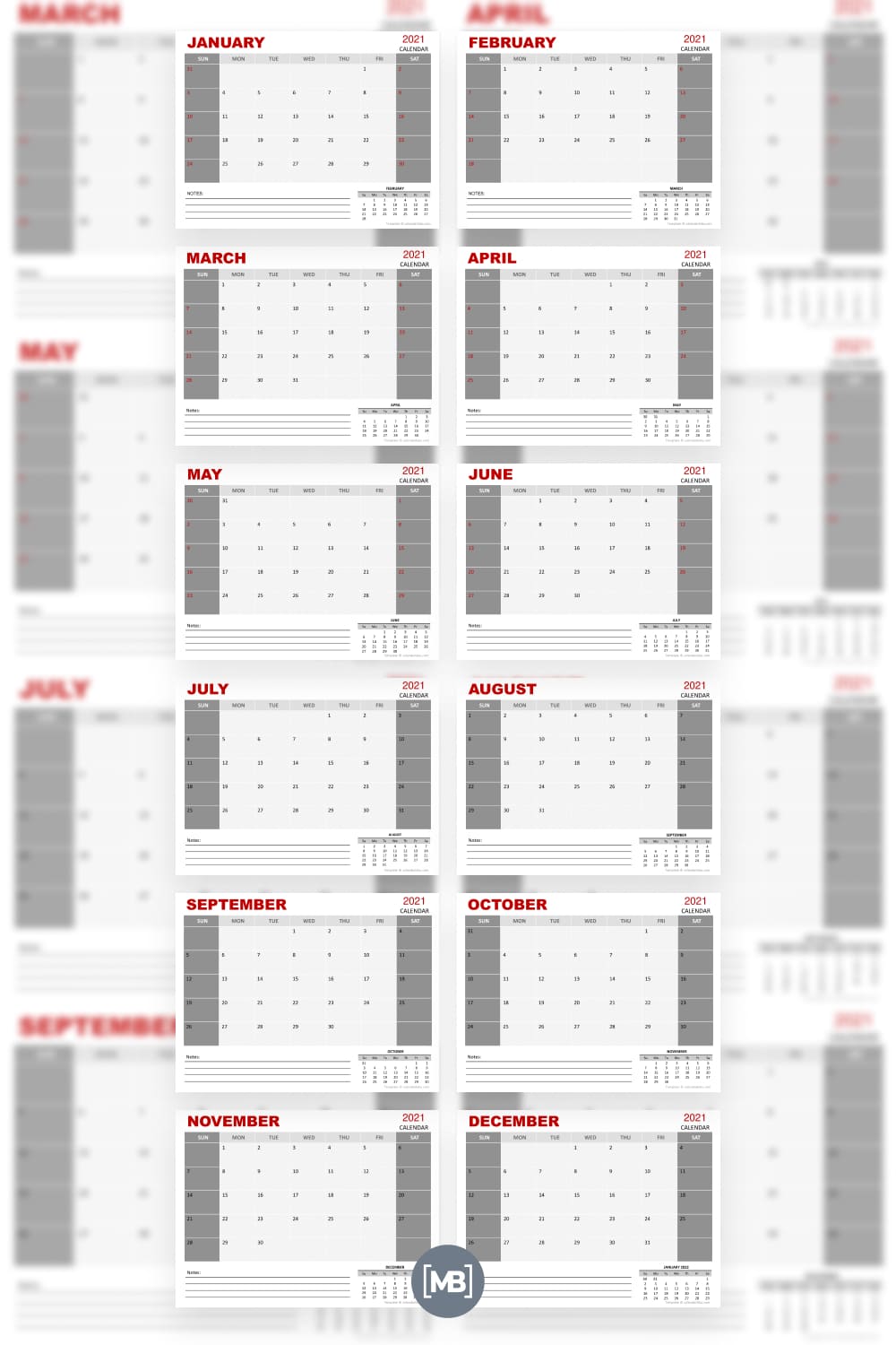 Monthly powerpoint calendar.