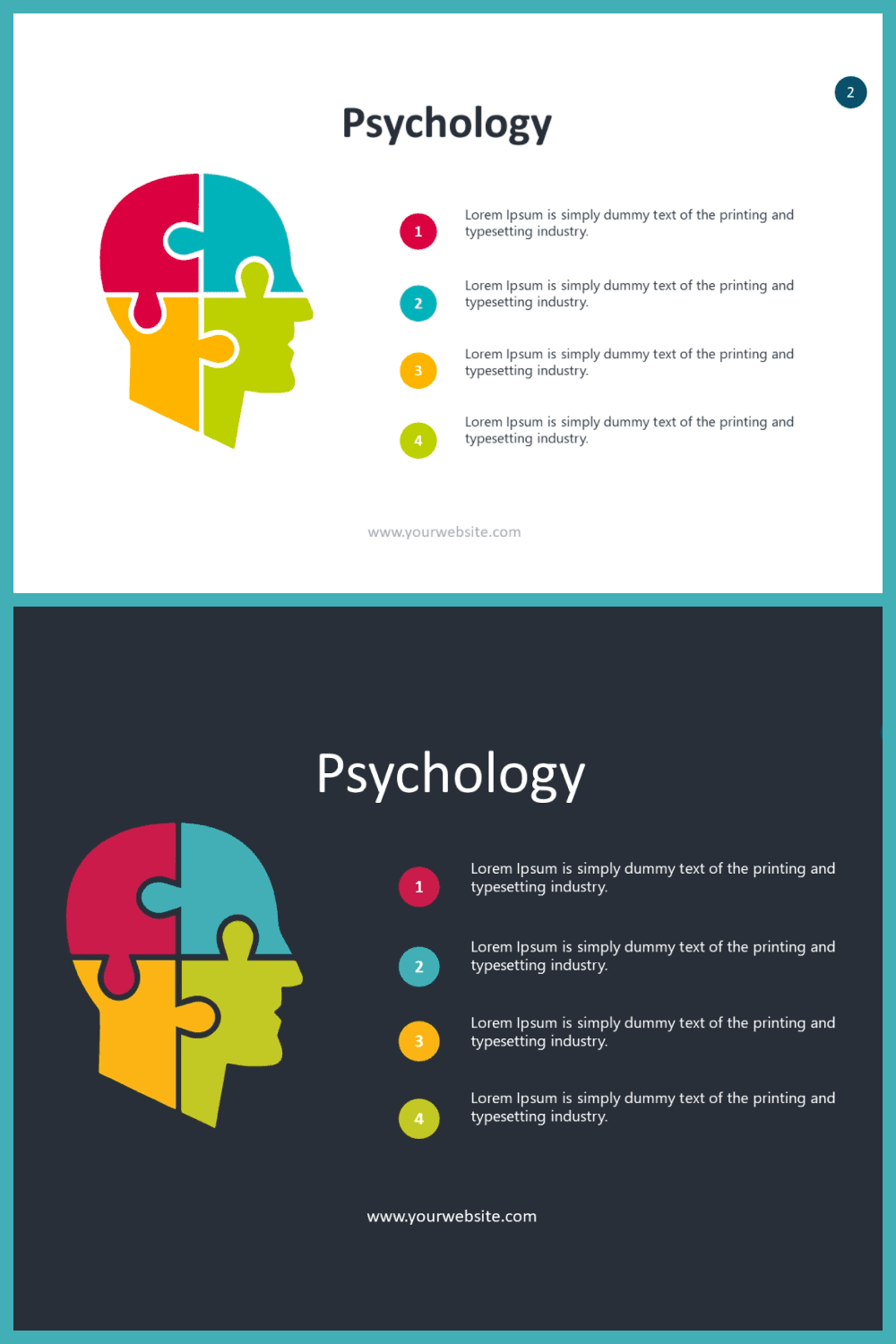 Psychology powerpoint infographics template.