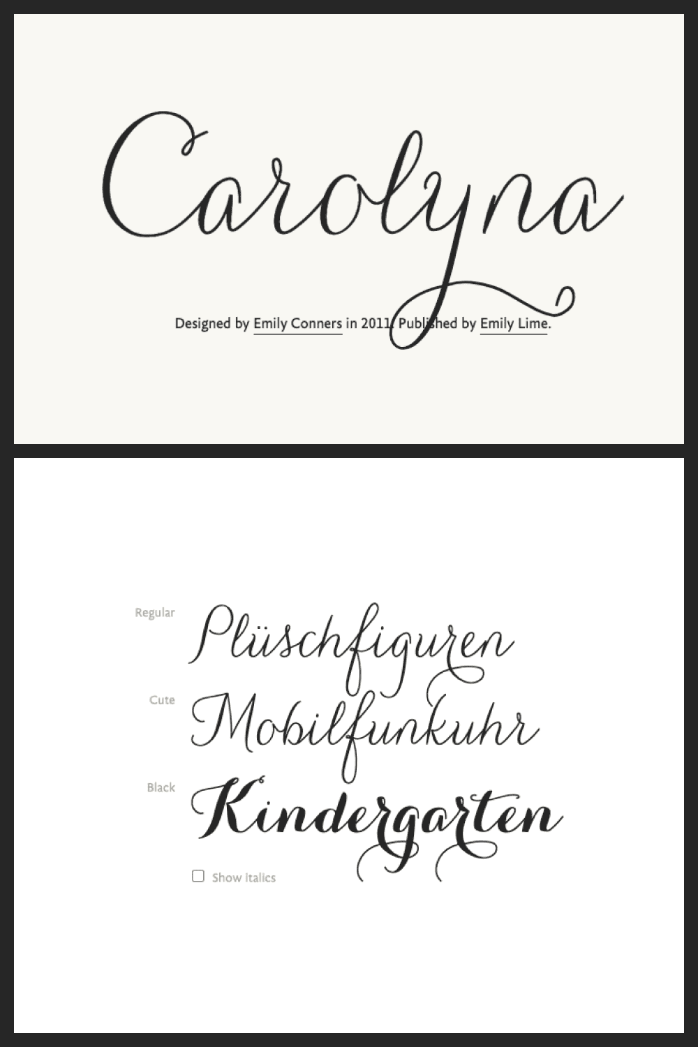 carolyna pro font test