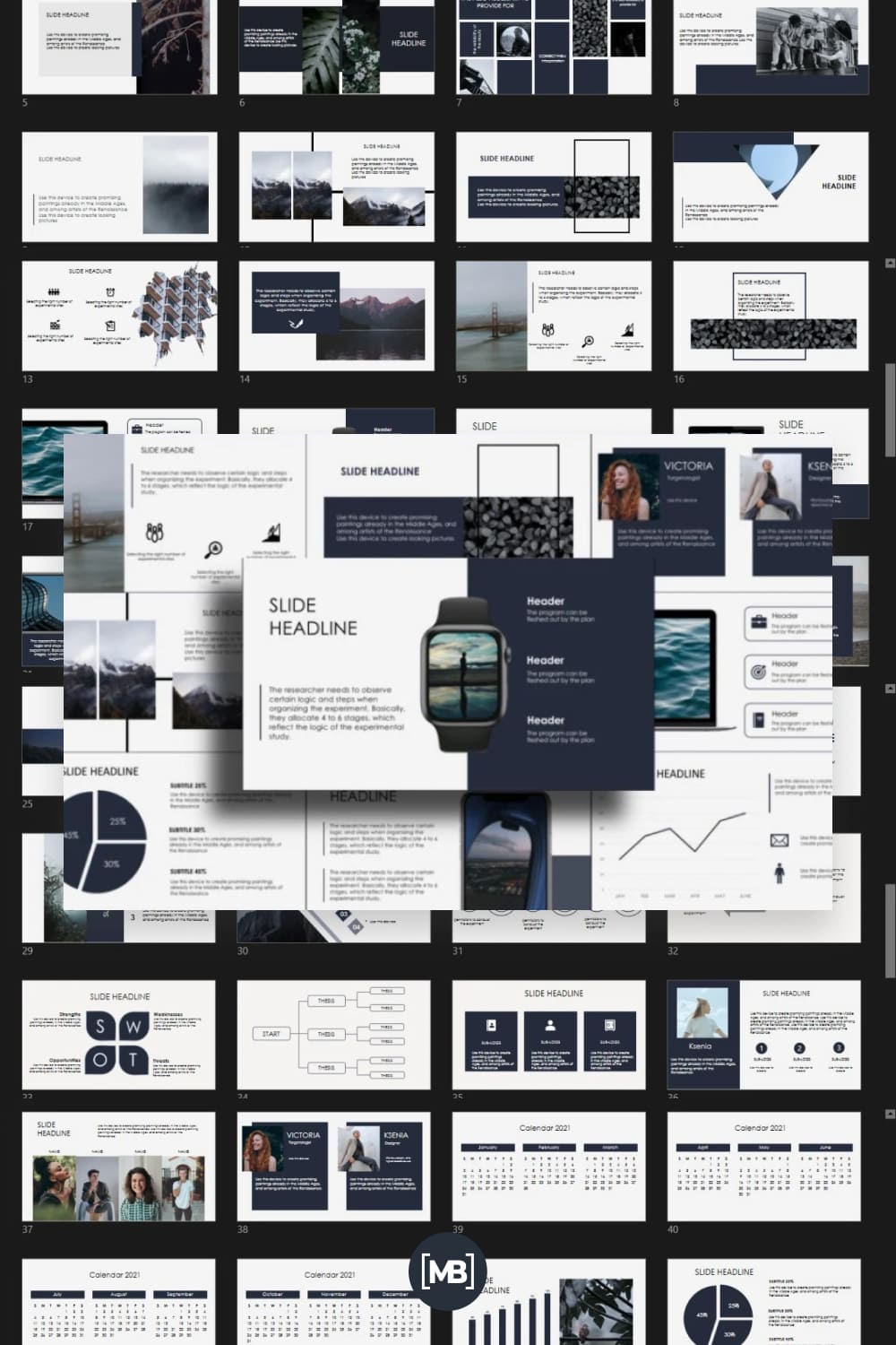 Business presentation powerpoint template with animation.