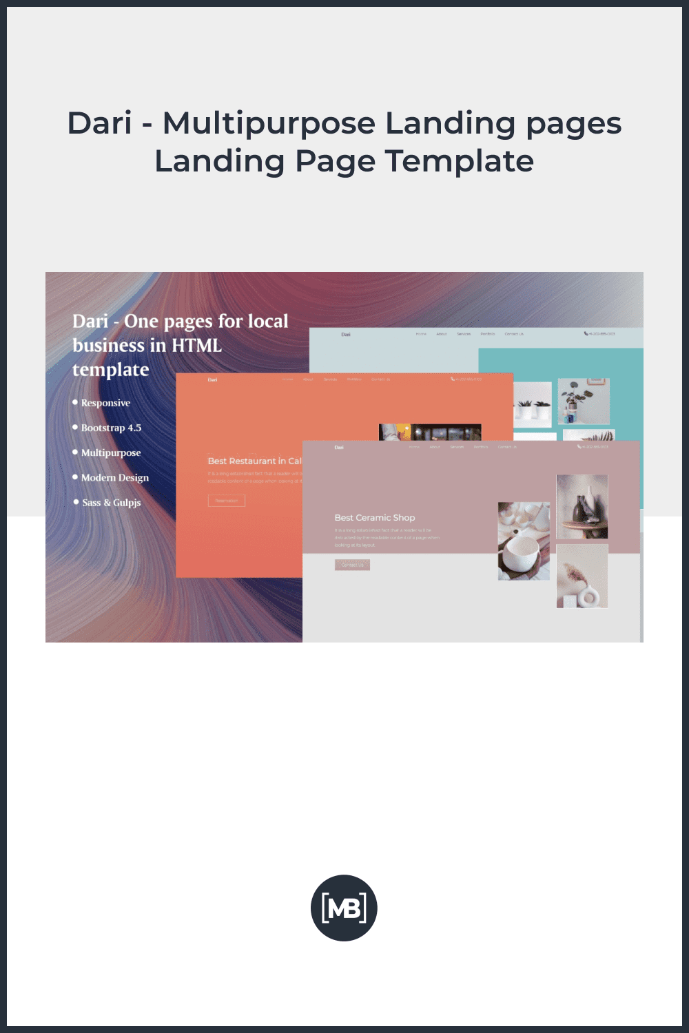 Several Landing Pages Variations in Pastel Colors.