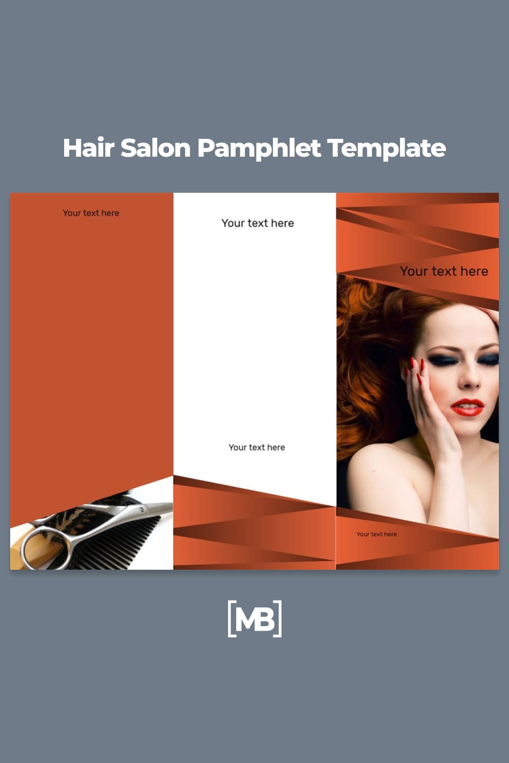 Hair salon pamphlet template.