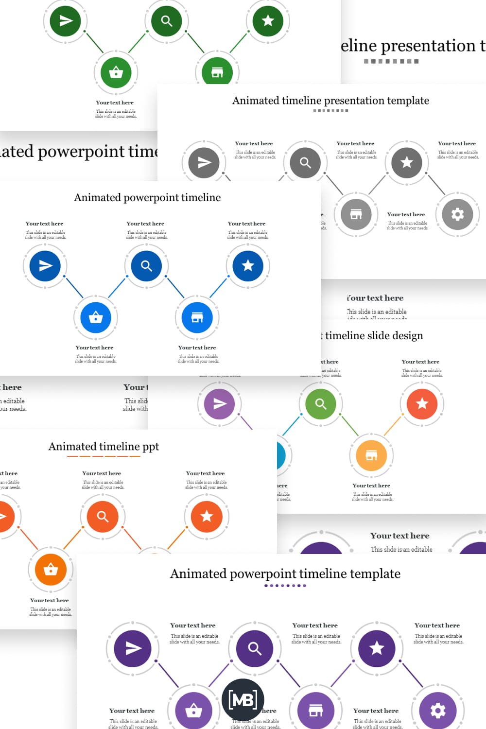 Free - animated powerpoint timeline presentation slide.