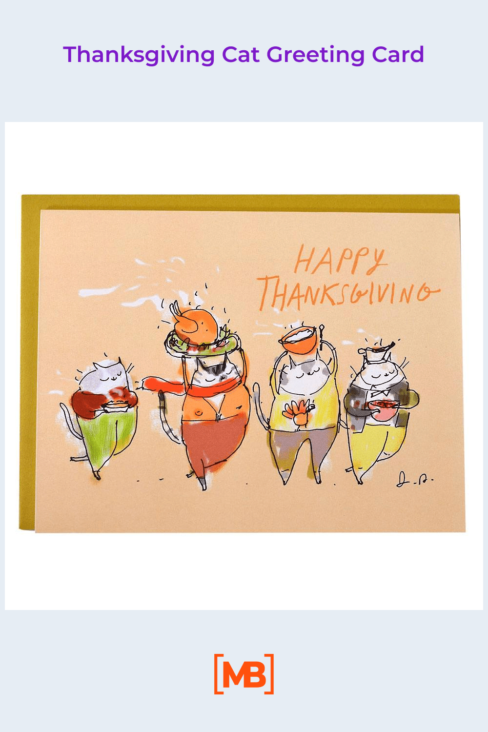 Thanksgiving cat greeting card.