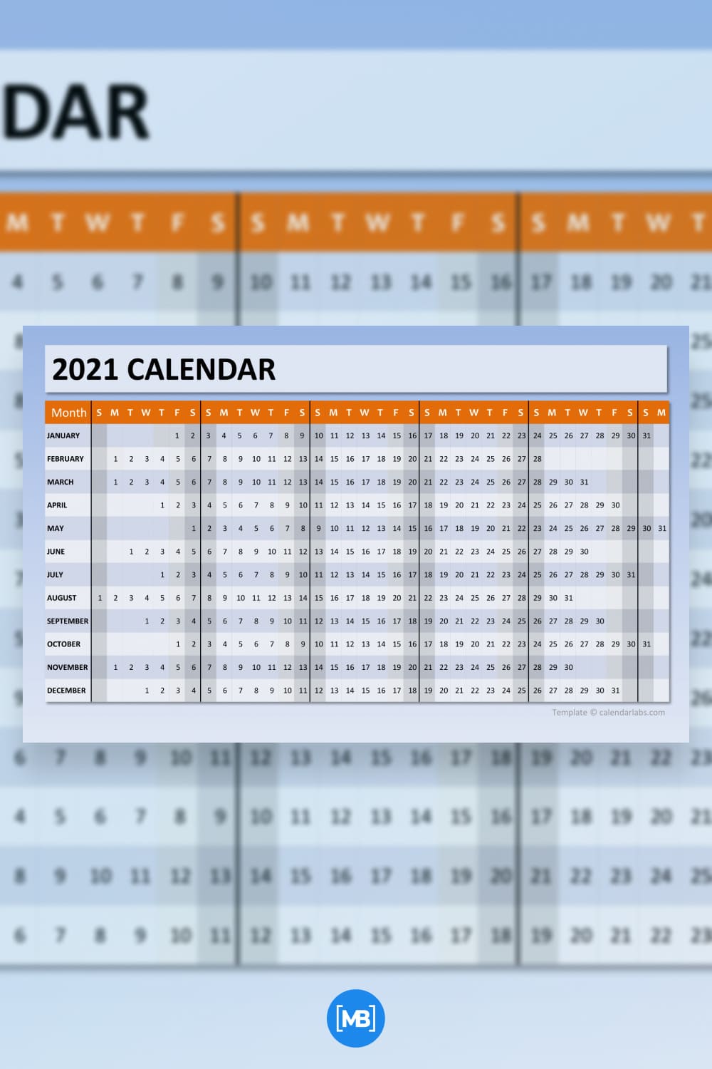 PowerPoint calendar timeline.