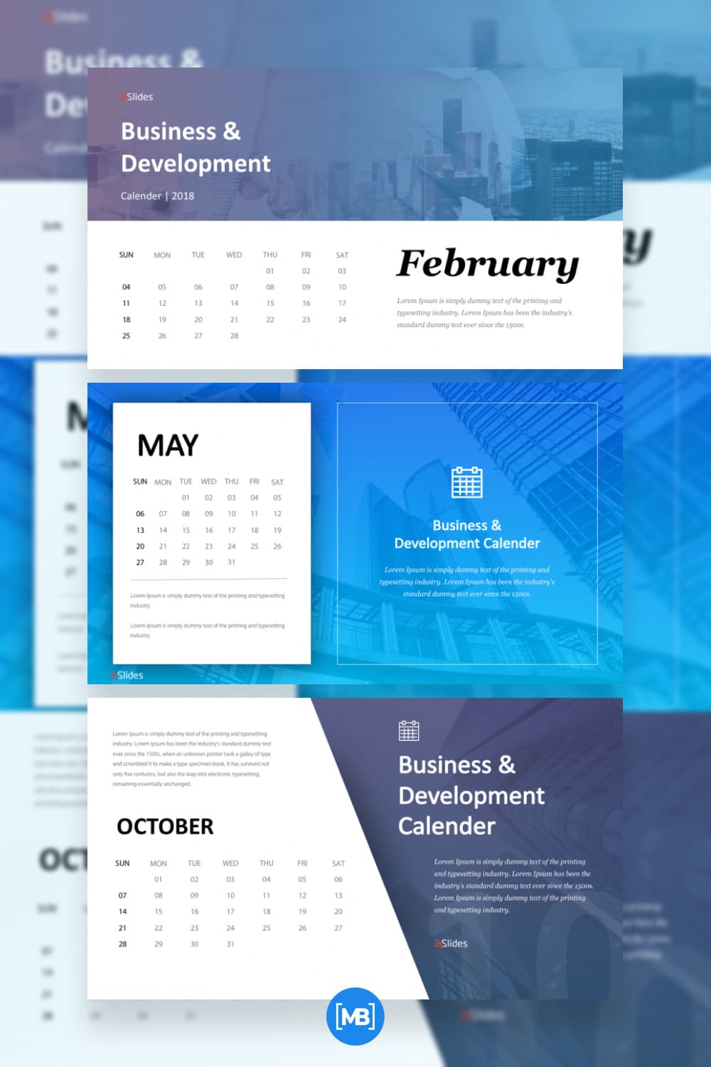 Business powerpoint calendar templates.