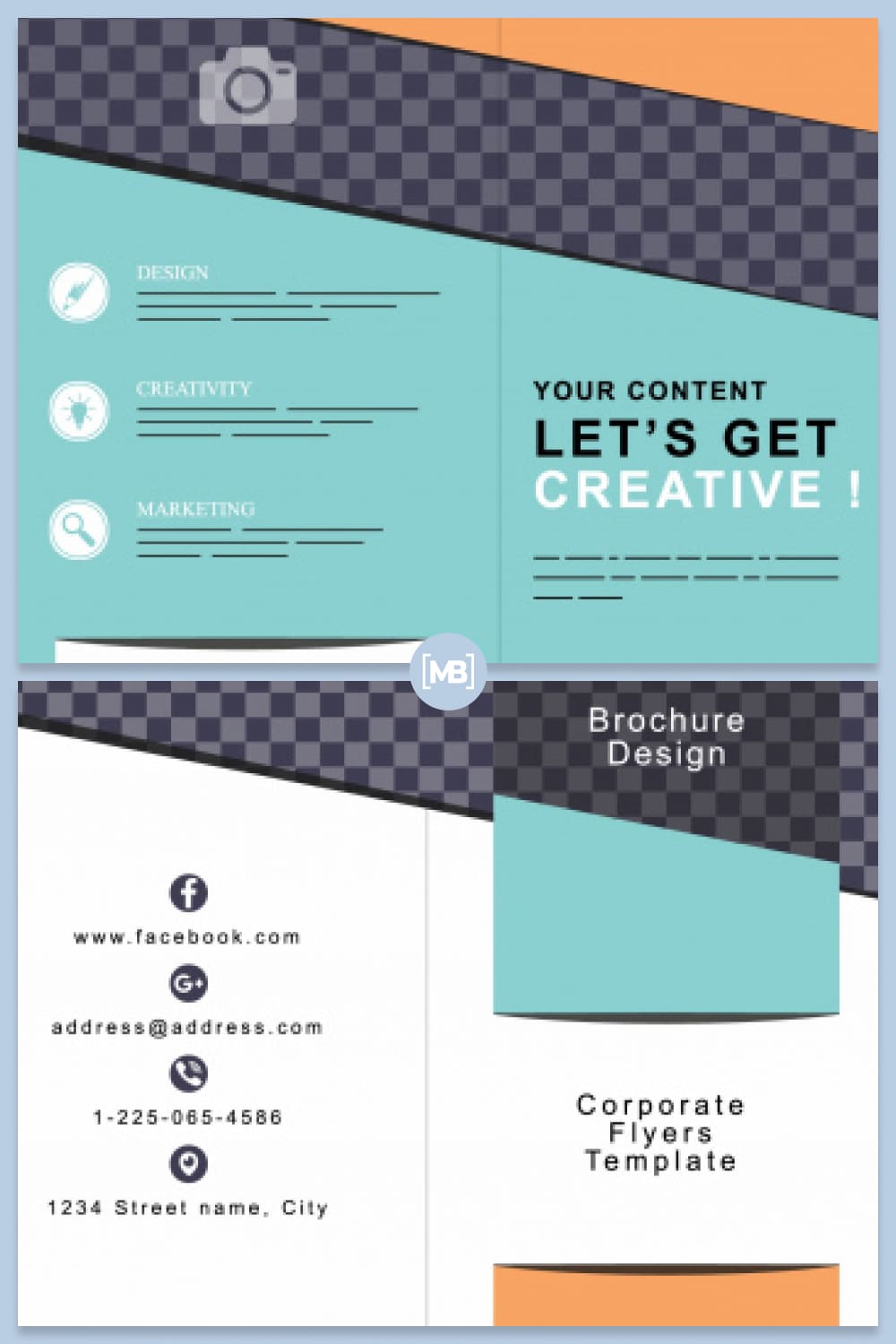 Business tri-fold pamphlet template.