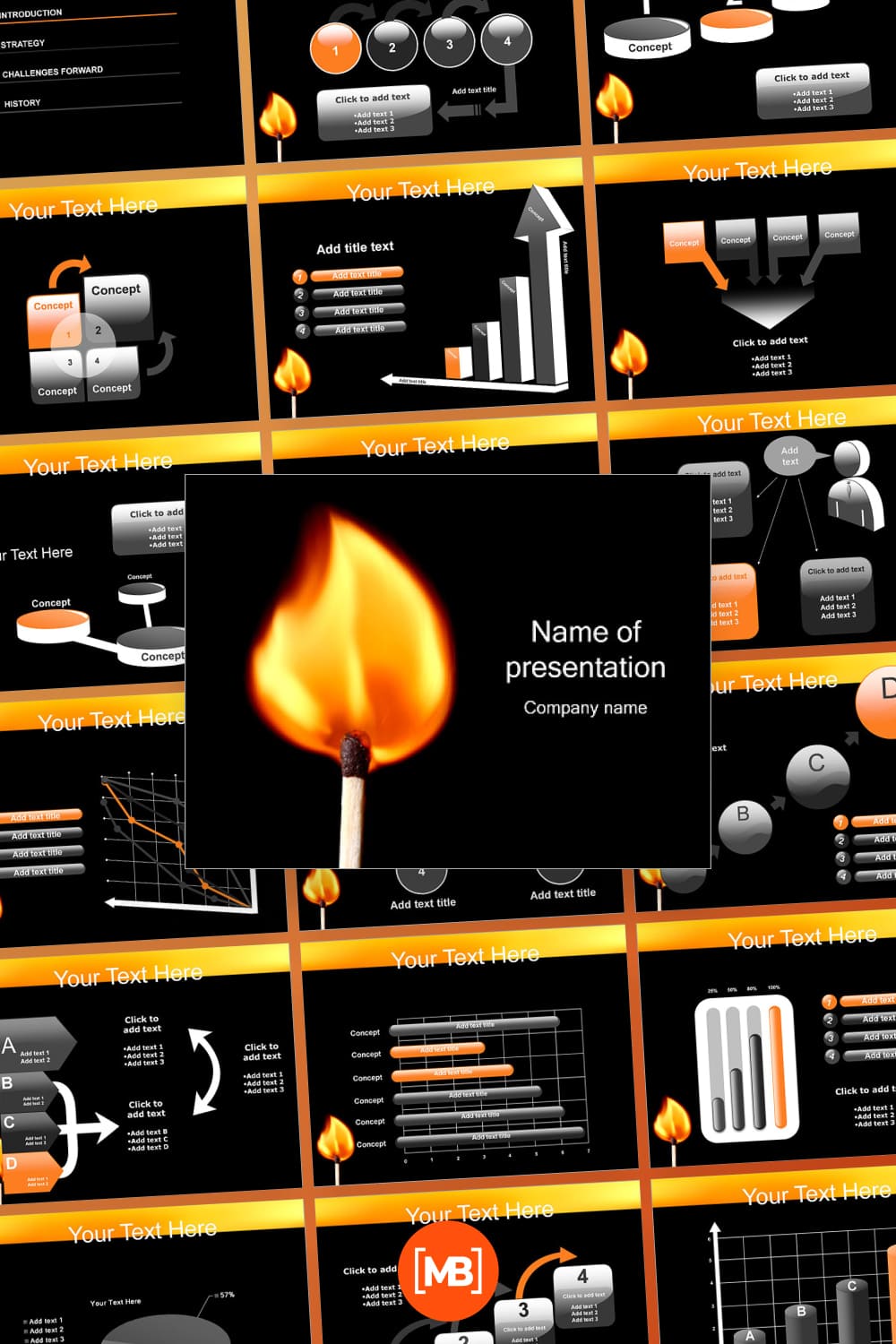 Match fire powerpoint template.