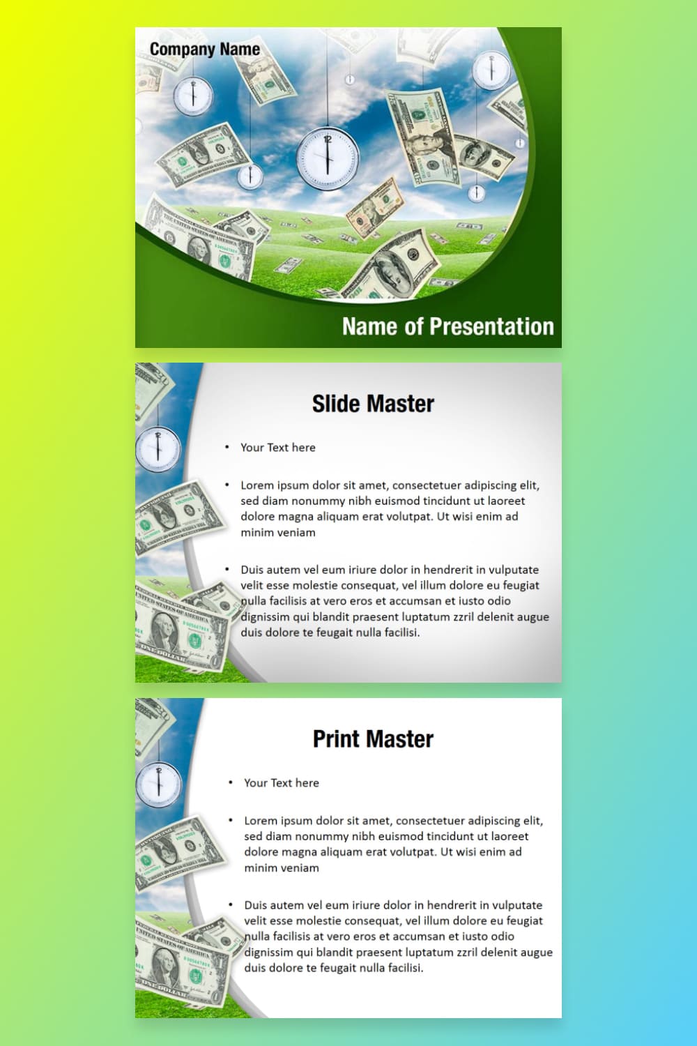 Money quote powerpoint template.