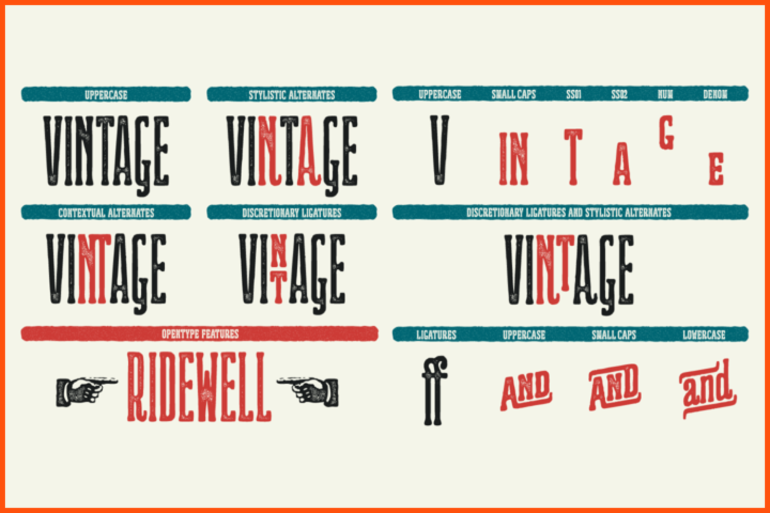 Ridewell typeface.