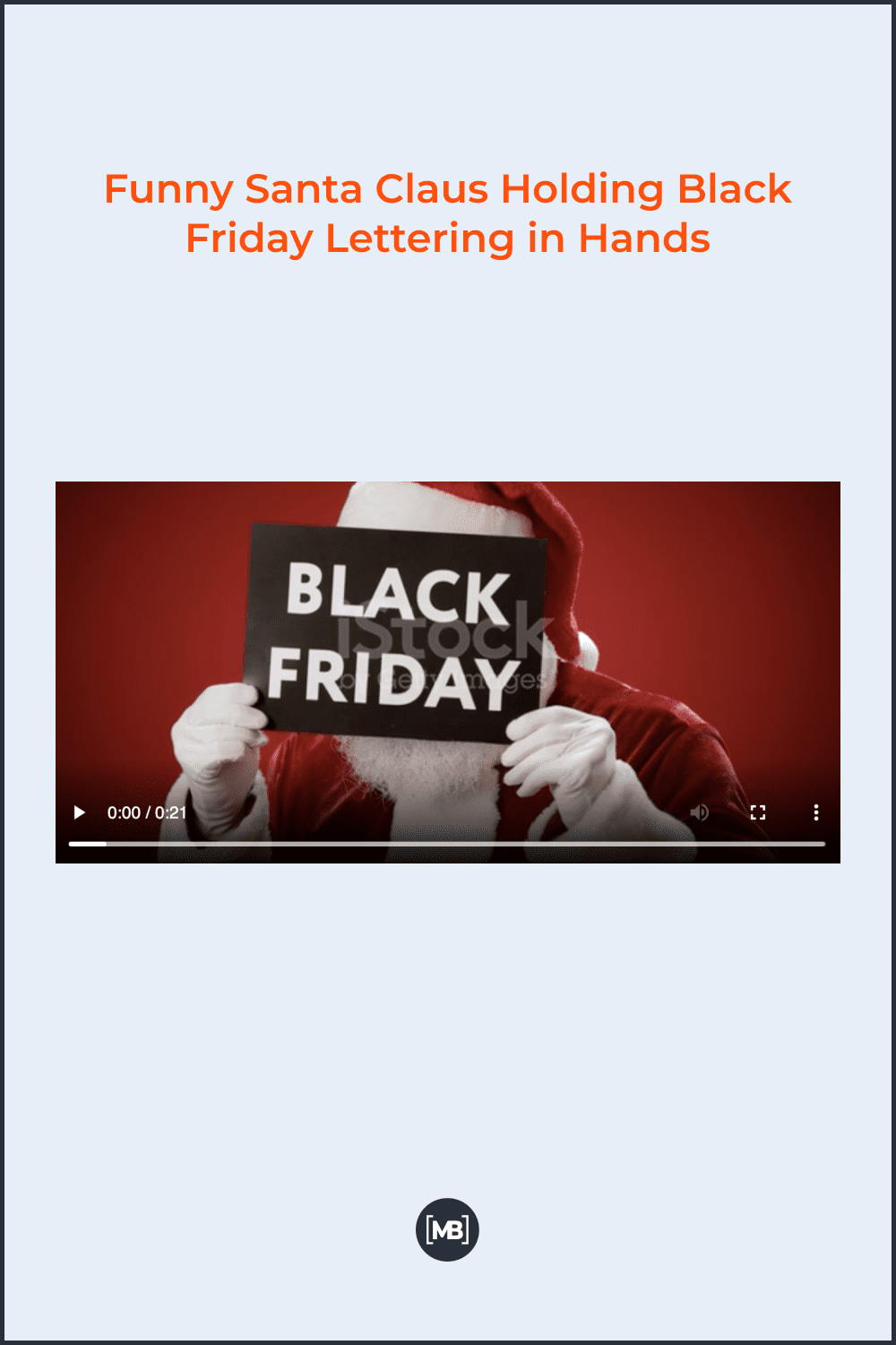Funny Santa Claus holding Black Friday lettering in hands.