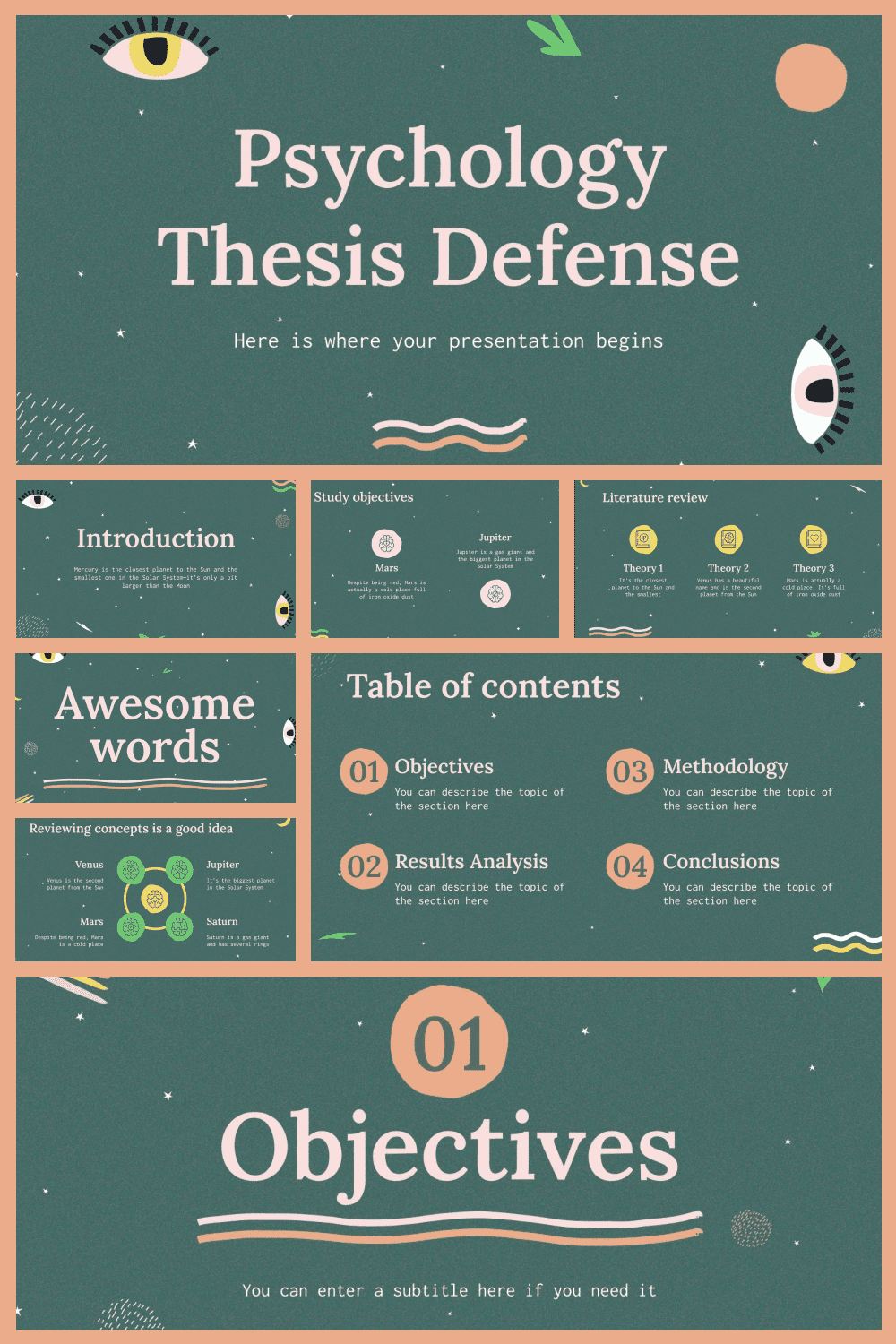 Psychology thesis defense powerpoint template.
