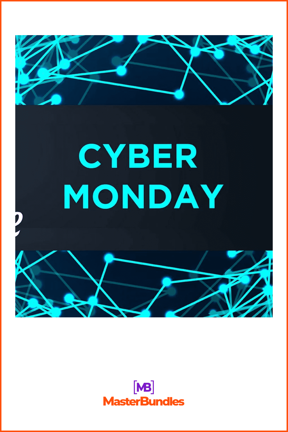 Neon Blue Cyberpunk Banner for Cyber Monday.
