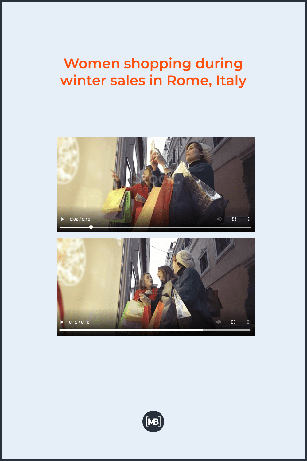 Women shopping during winter sales in Rome.