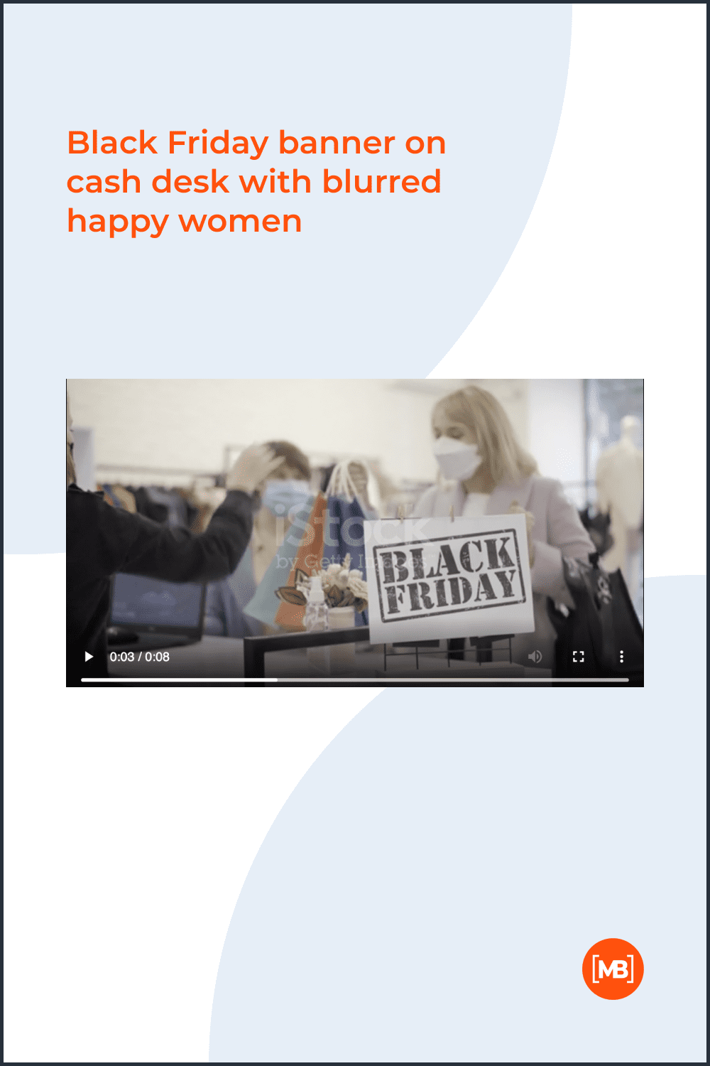 Black Friday banner on cash desk with blurred happy women.