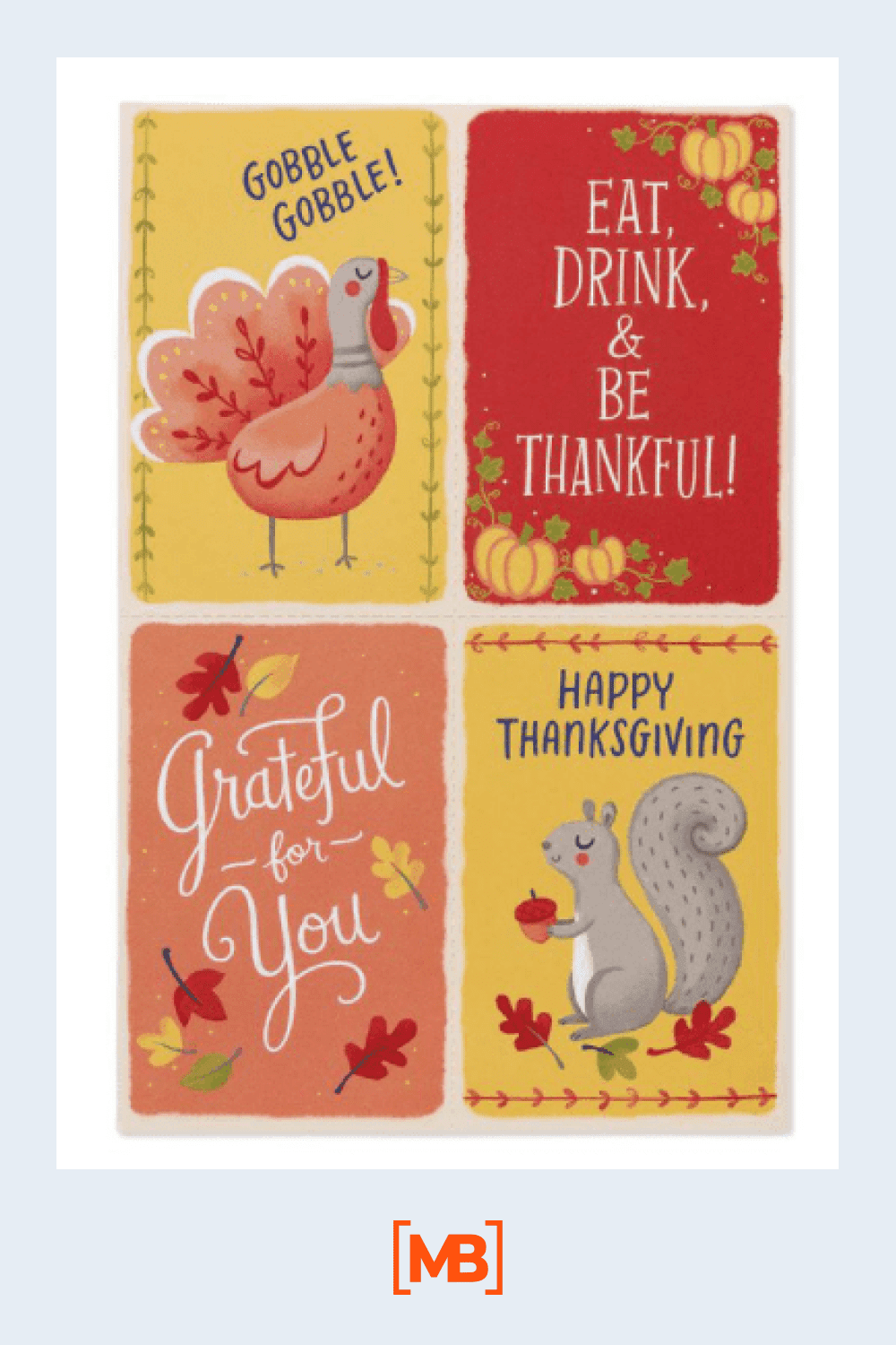 Mini Thanksgiving cards.