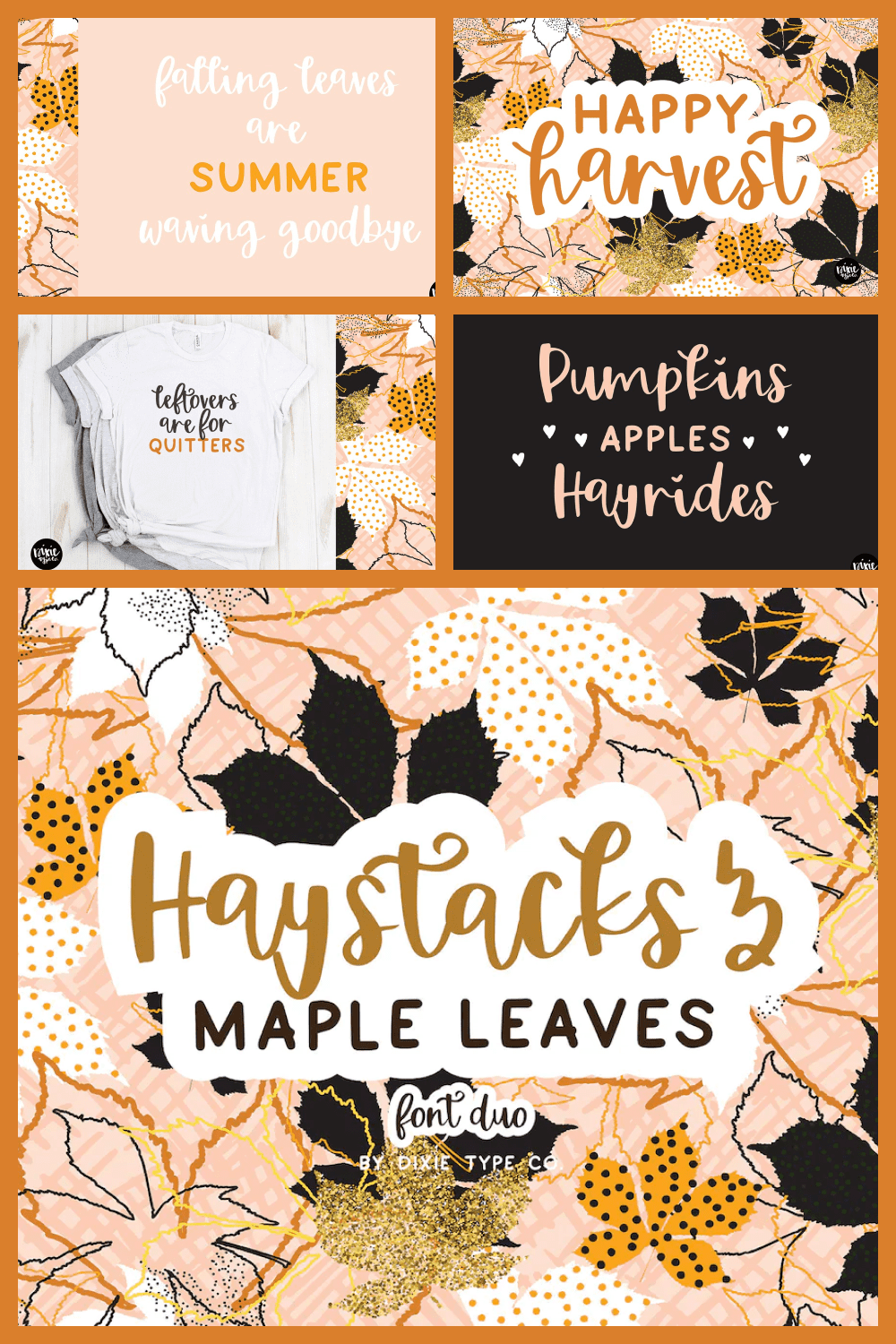 Haystacks maple leaves font duo.