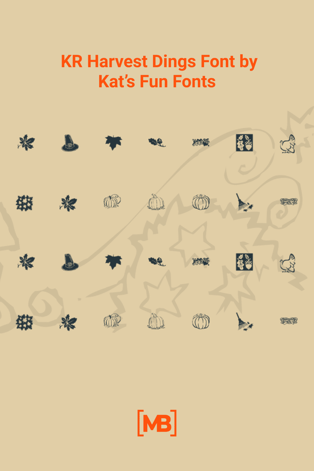 KR harvest dings font by Kat's Fun Fonts.