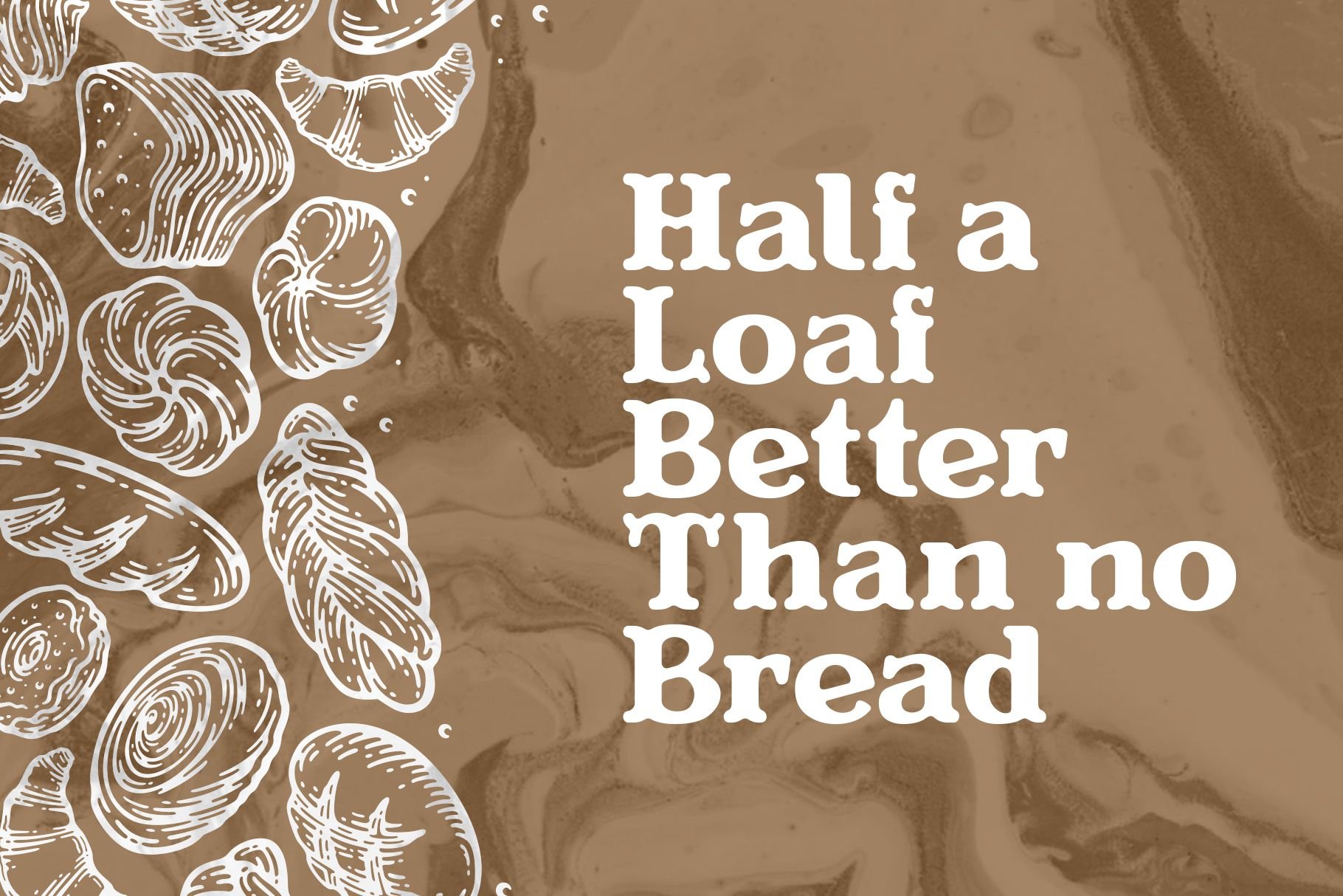 Background with bread illustration.