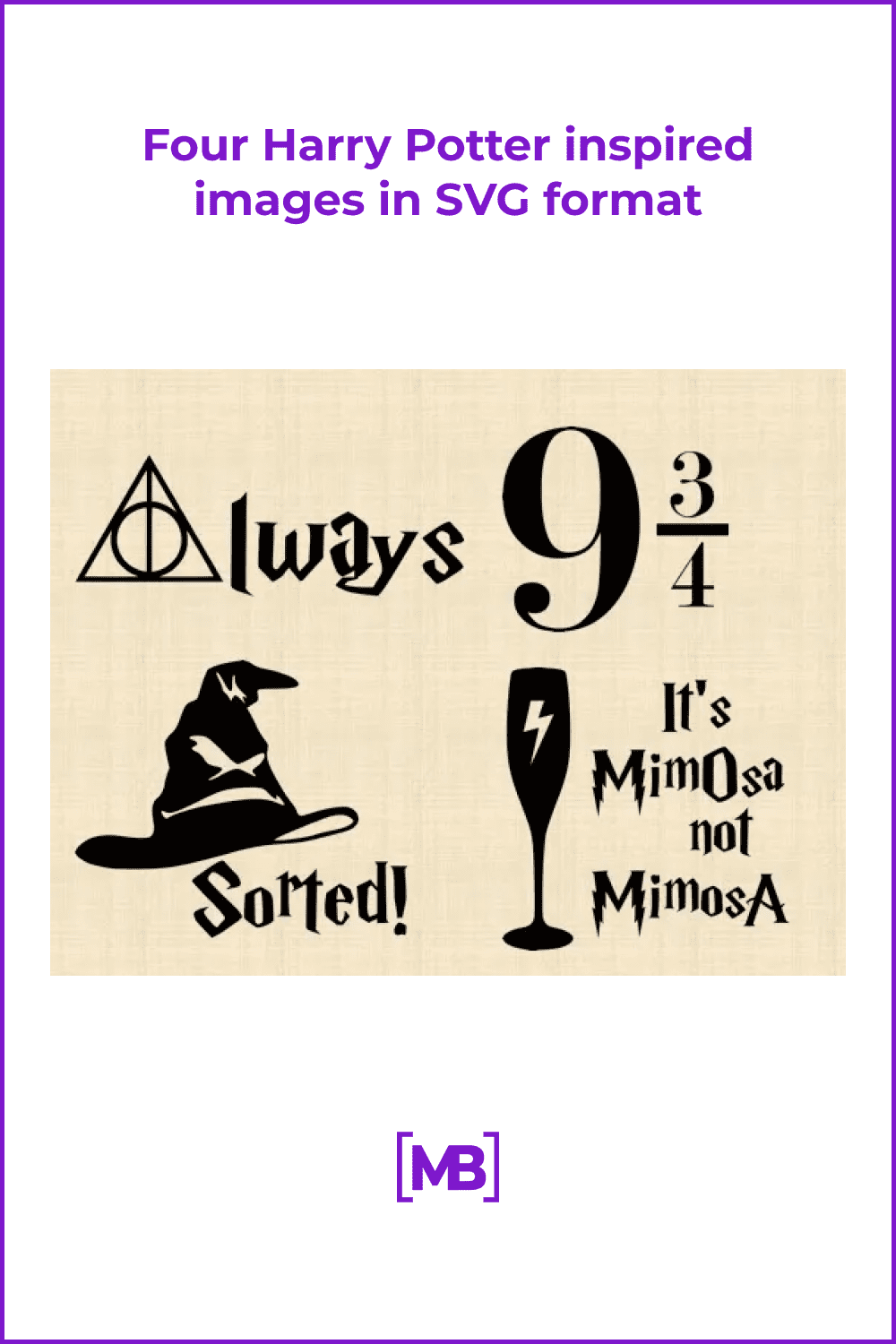 Four harry potter inspired images in SVG format.