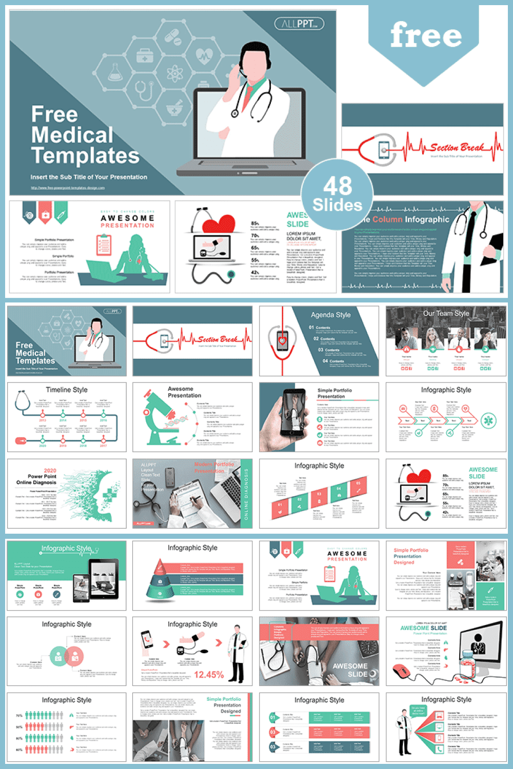 Online doctor medical powerpoint template.