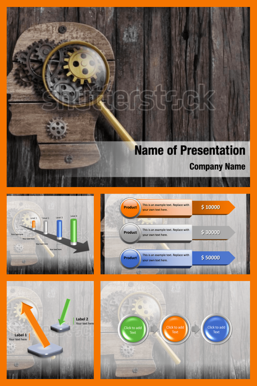 Psychology or invent conception powerpoint template.