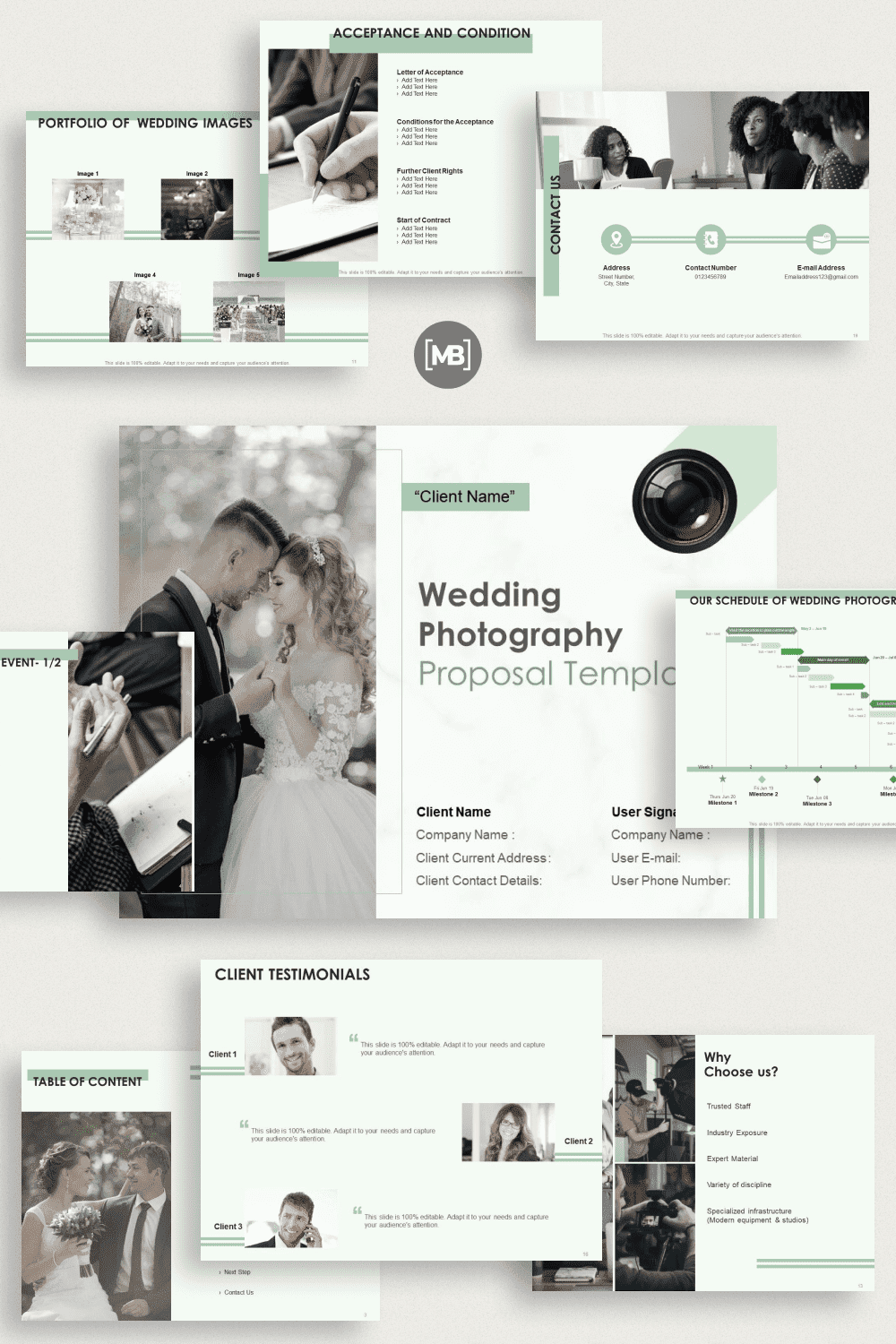 Wedding photography proposal template.
