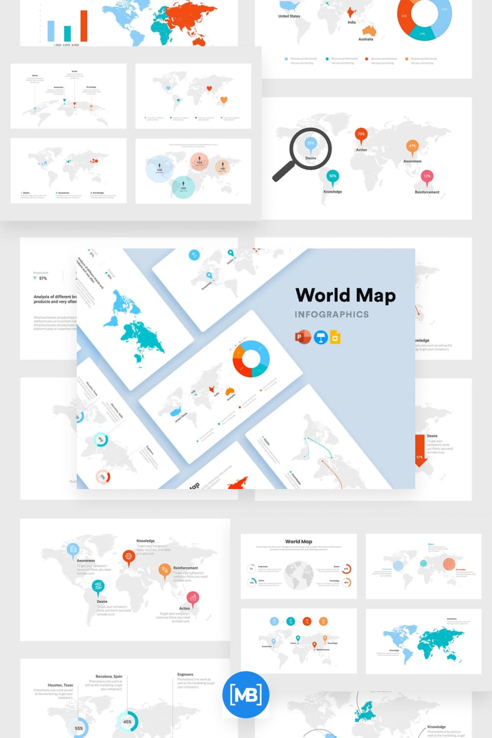 World map powerpoint template.