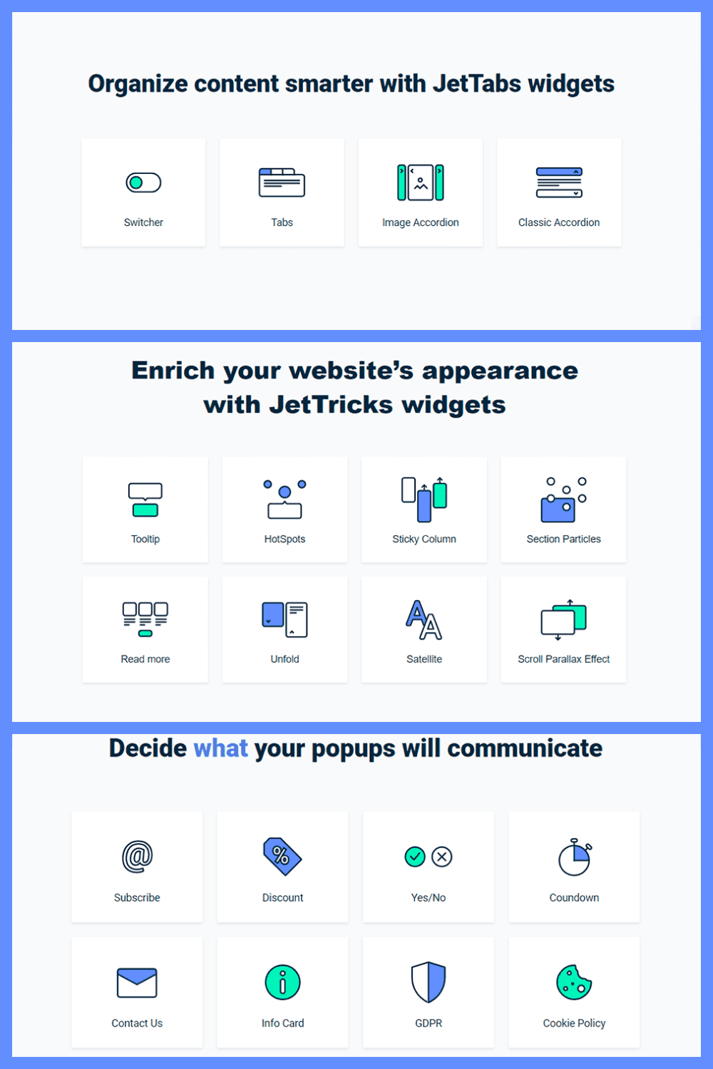 JetElements Offer: Best 8 Jet Plugins + 10 Landing Page Designs.