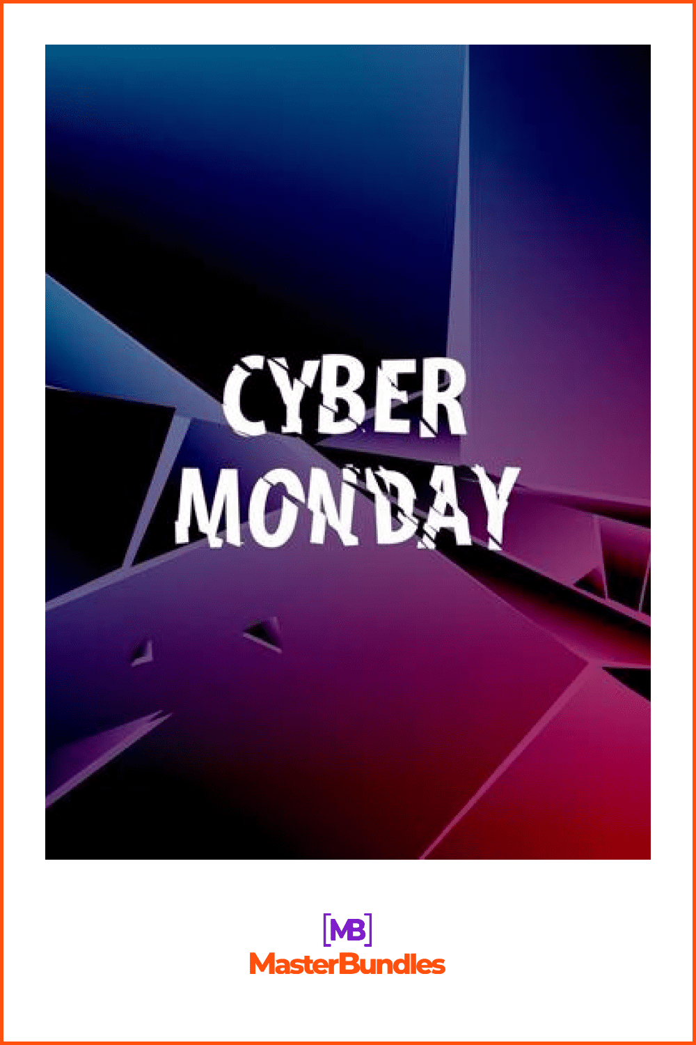 Futuristic Cyber Monday Banner in Dark Blue and Pink Colors.