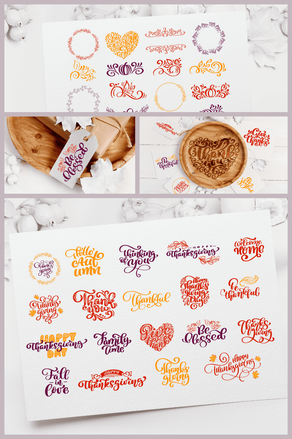 Happy Thanksgiving lettering.