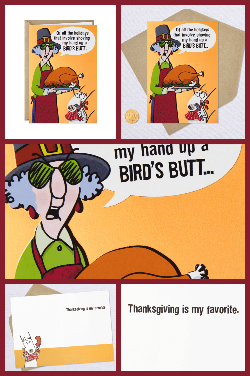 Bird Butt Funny Thanksgiving Card.