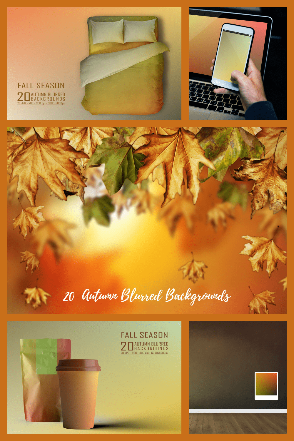 20 autumn blurred backgrounds JPG high resolution.