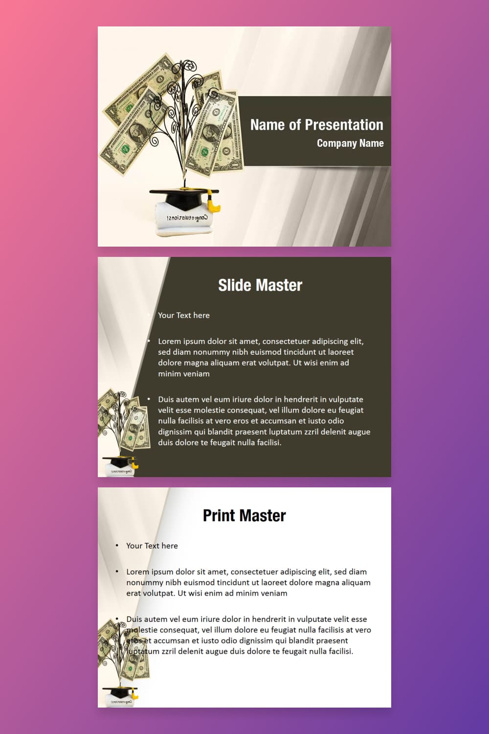 Cost of education powerpoint template.