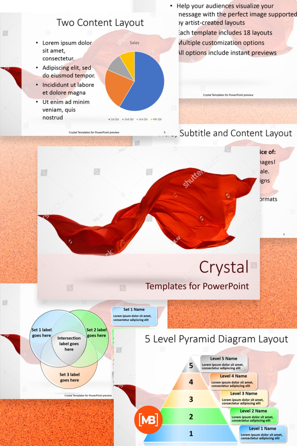 Red smooth elegant cloth powerpoint template.