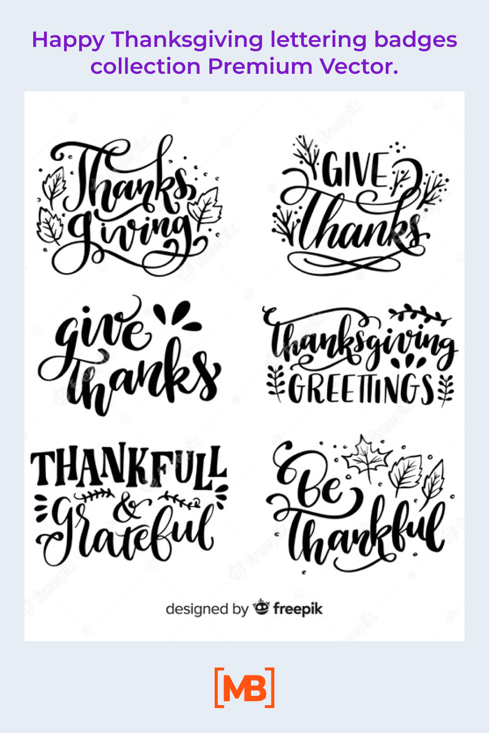 Happy Thanksgiving lettering badges collection.