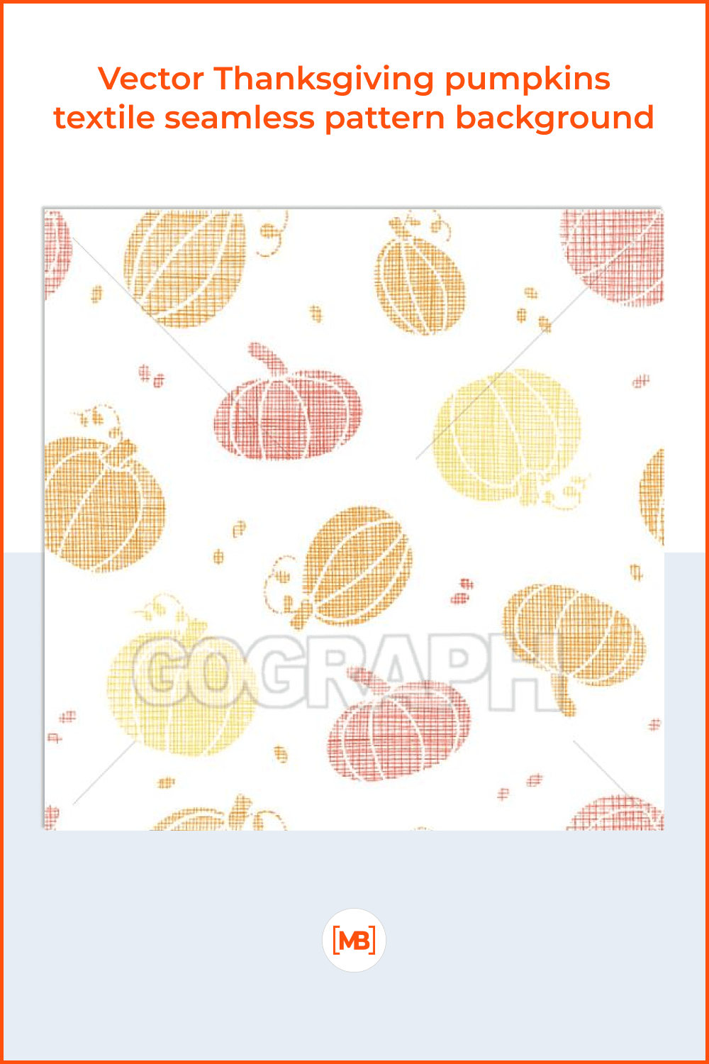 Vector Thanksgiving pumpkins textile seamless pattern background.
