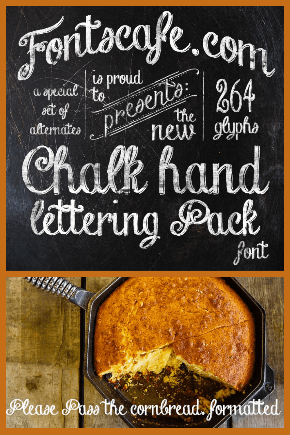 Chalk Hand Lettering Shaded Thanksgiving Font.