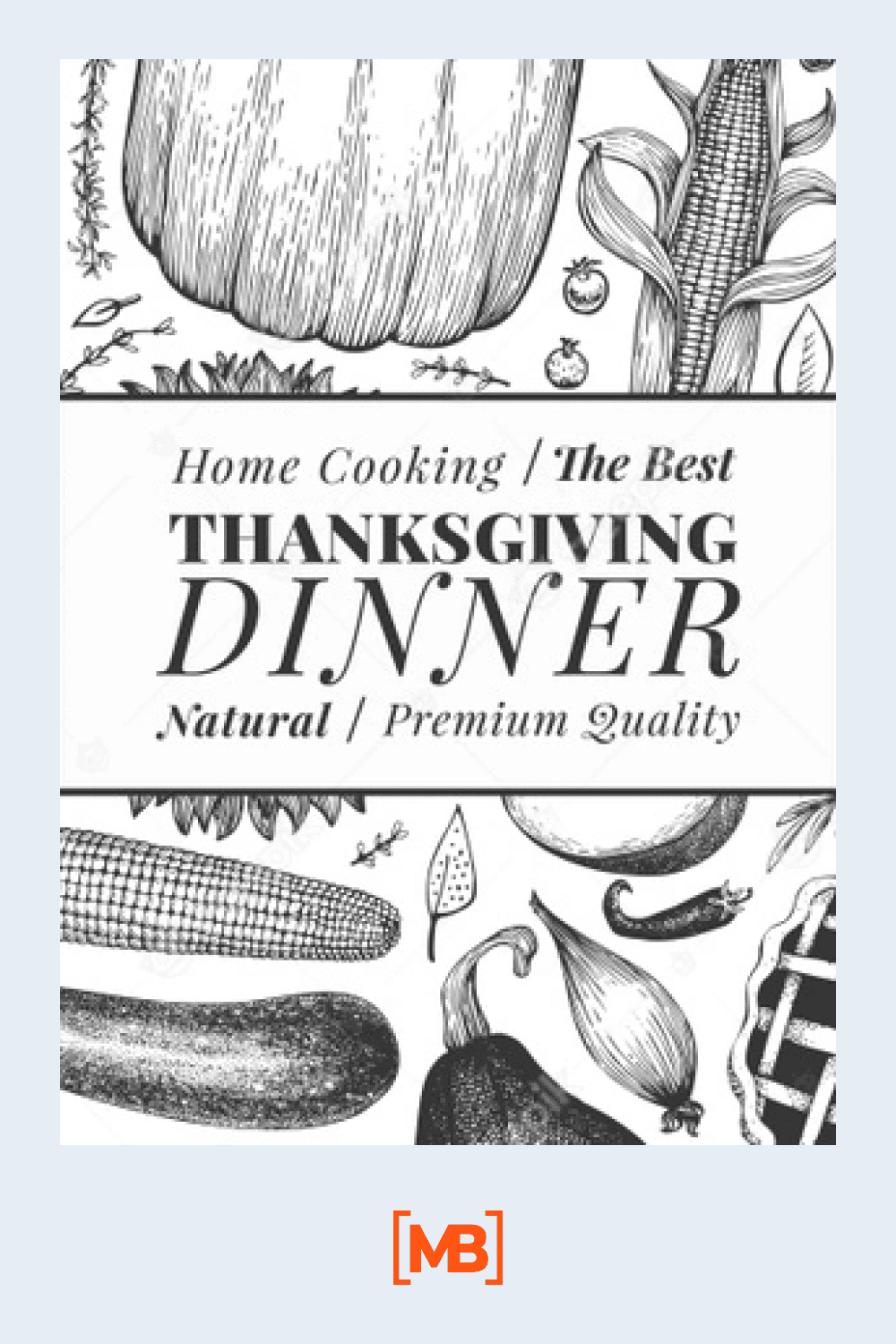 Hand drawn illustrations for happy Thanksgiving Day.