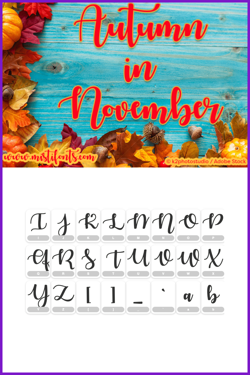 Autumn in November Handlettering Thanksgiving Font.