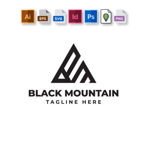 Black Mountain Logo Template preview image.