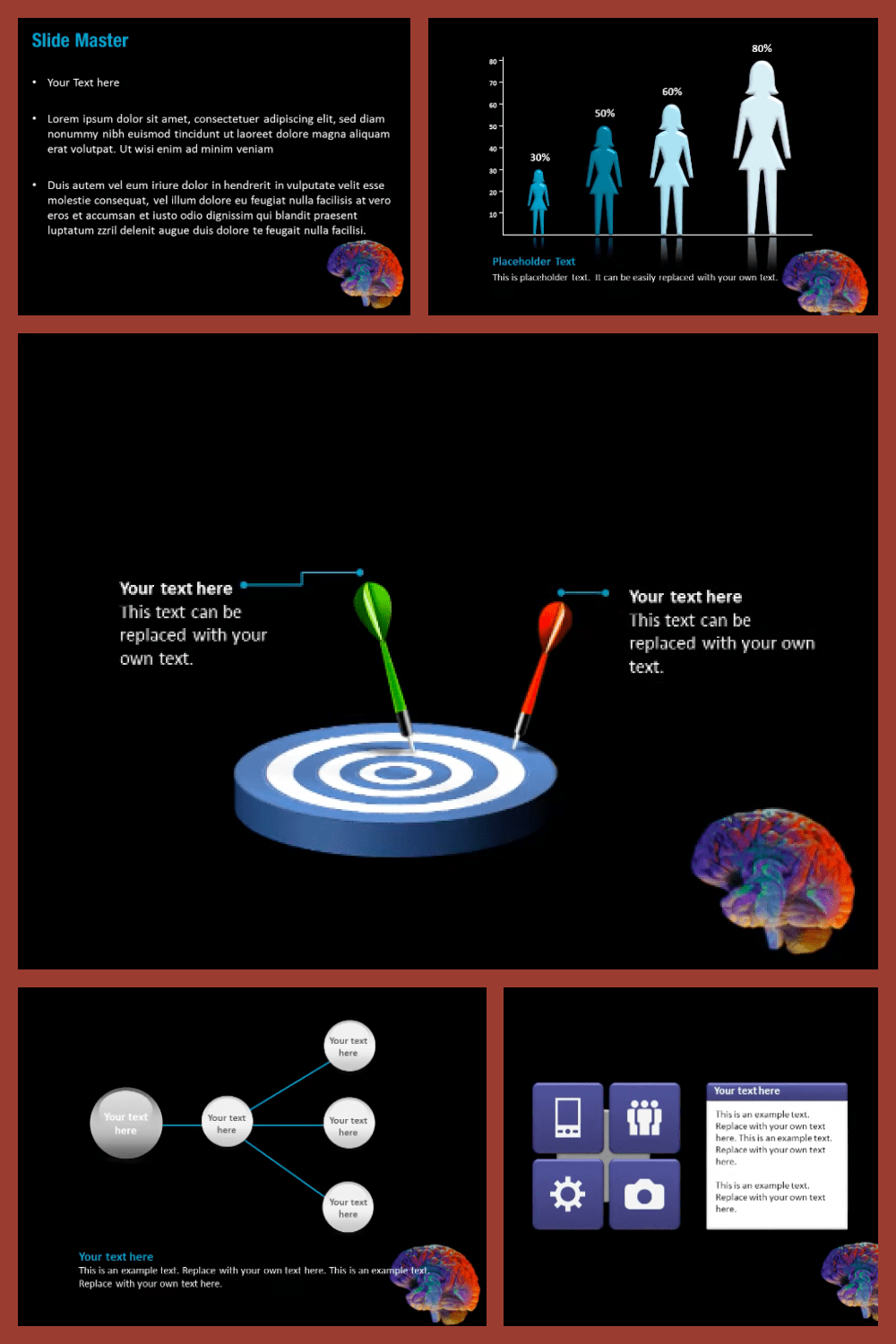 Brain activity powerpoint template.