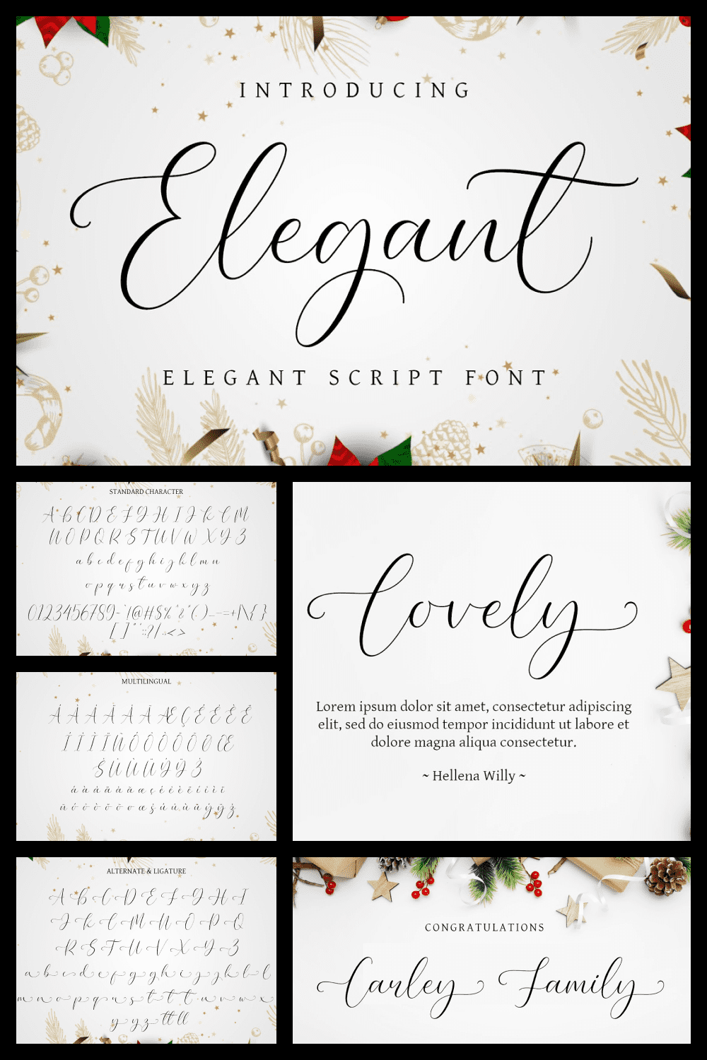 Elegant - elegant script font.