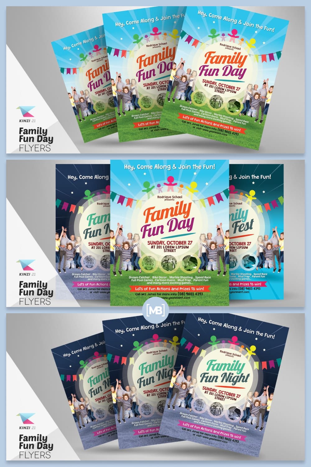 Family fun day pamphlet template.