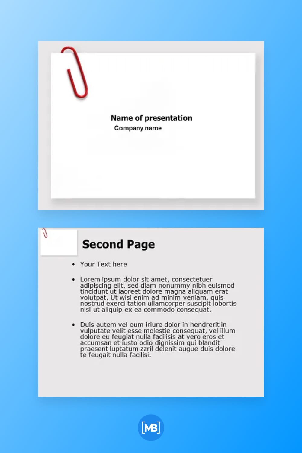 Paperclip powerpoint template.