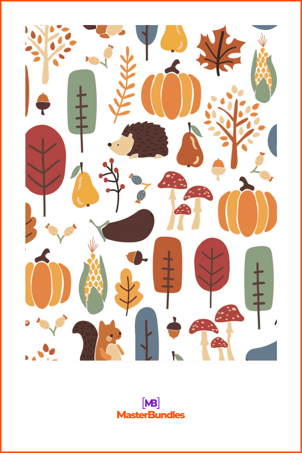 Thanksgiving autumn seamless pattern vector image.