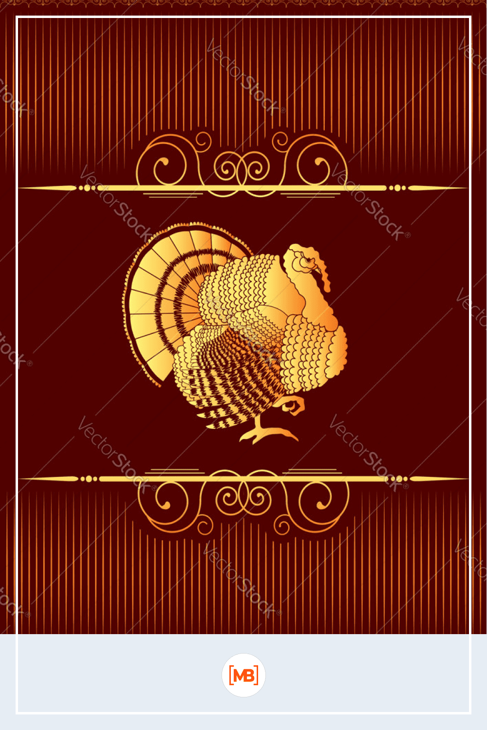 Thanksgiving turkey background vector image.