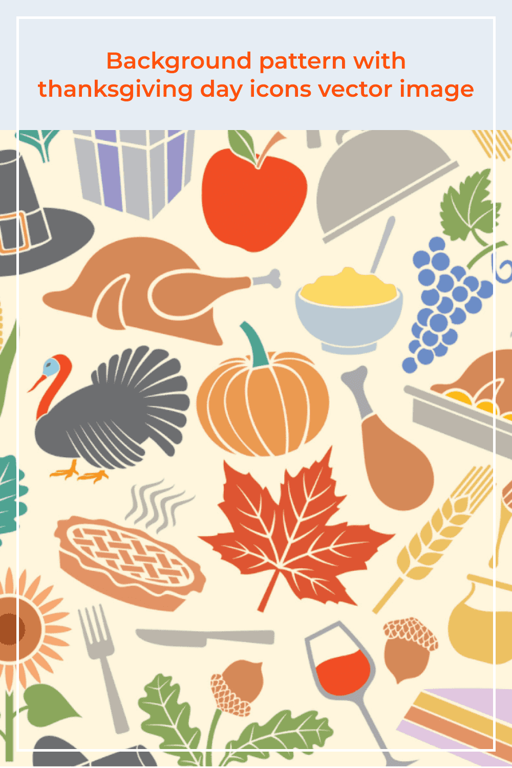 Background pattern with thanksgiving day icons vector image.