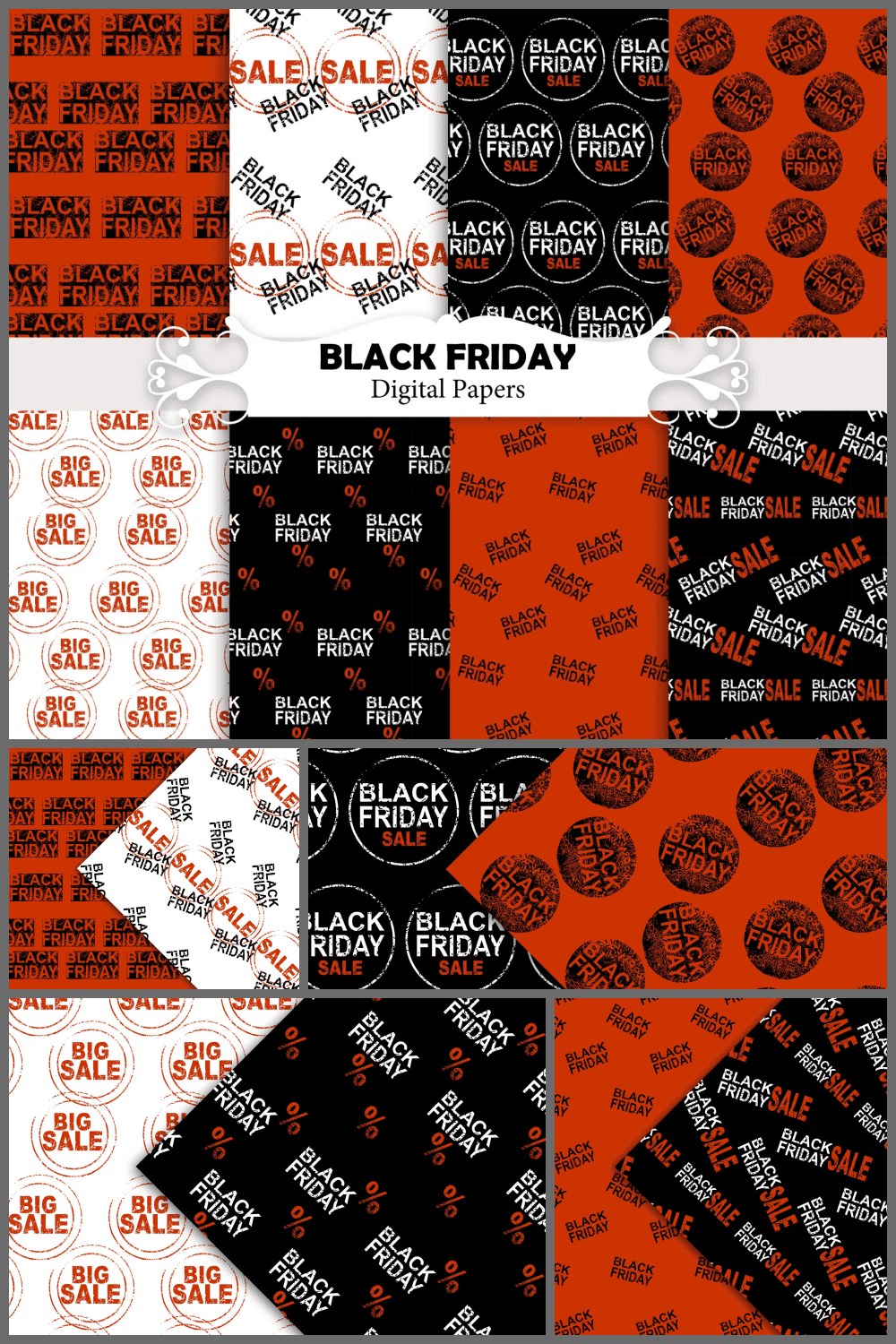 Black Friday Sales Paper with Black, Red, White Backgrounds.